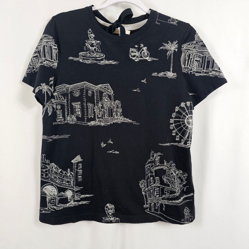 Maje Toulouse Embroidered Cotton Jersey T-Shirt in Black - Size 2
